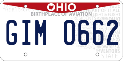 OH license plate GIM0662