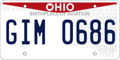 OH license plate GIM0686