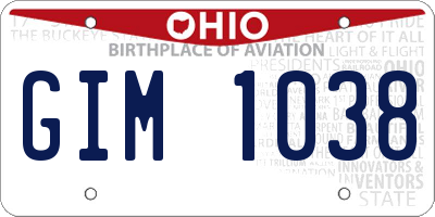 OH license plate GIM1038