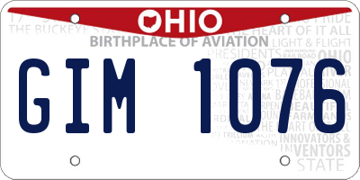 OH license plate GIM1076