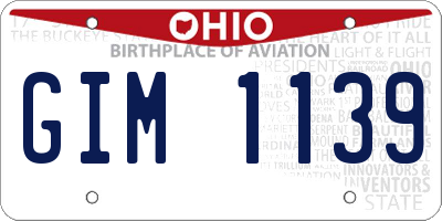 OH license plate GIM1139