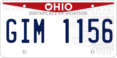 OH license plate GIM1156