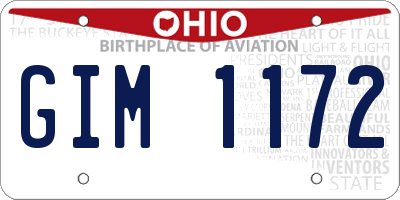 OH license plate GIM1172