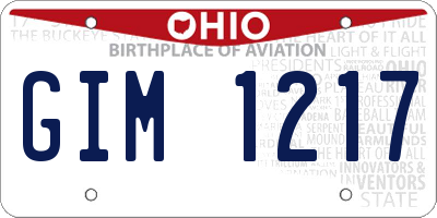 OH license plate GIM1217