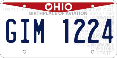 OH license plate GIM1224