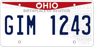 OH license plate GIM1243