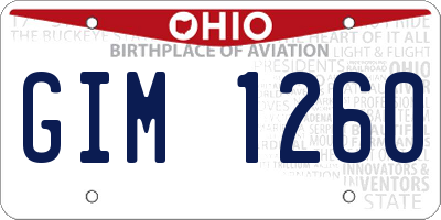 OH license plate GIM1260