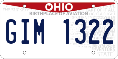 OH license plate GIM1322