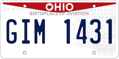 OH license plate GIM1431
