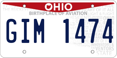 OH license plate GIM1474