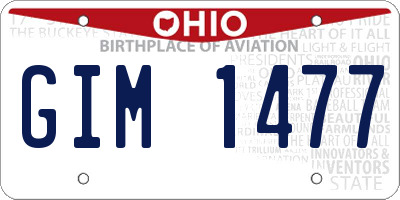 OH license plate GIM1477