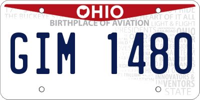 OH license plate GIM1480