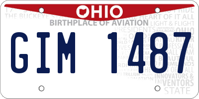 OH license plate GIM1487