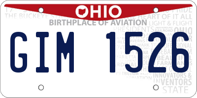 OH license plate GIM1526