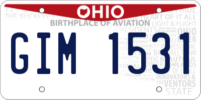 OH license plate GIM1531