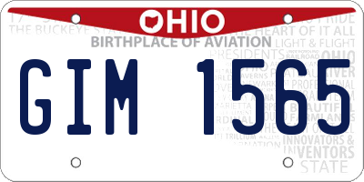 OH license plate GIM1565