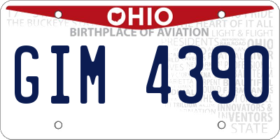 OH license plate GIM4390