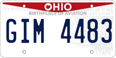 OH license plate GIM4483