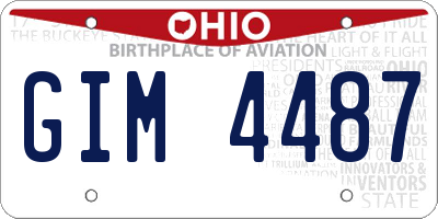 OH license plate GIM4487