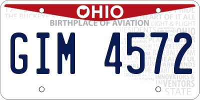 OH license plate GIM4572