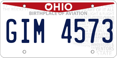 OH license plate GIM4573