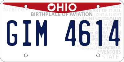 OH license plate GIM4614