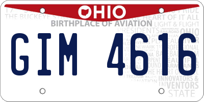 OH license plate GIM4616