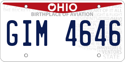 OH license plate GIM4646