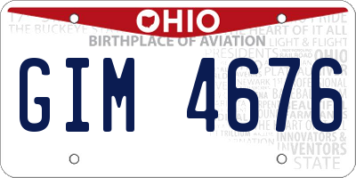 OH license plate GIM4676