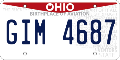 OH license plate GIM4687