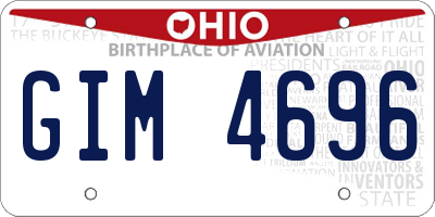 OH license plate GIM4696