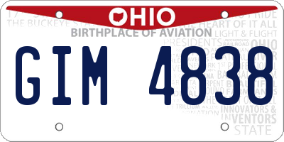 OH license plate GIM4838