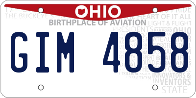 OH license plate GIM4858