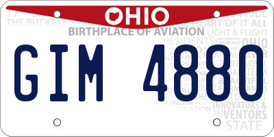 OH license plate GIM4880