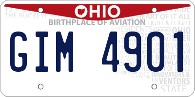 OH license plate GIM4901