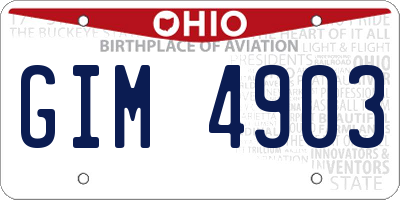 OH license plate GIM4903
