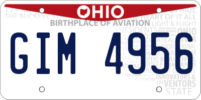OH license plate GIM4956