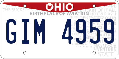 OH license plate GIM4959