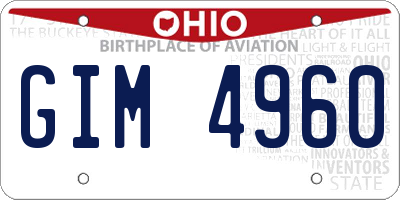 OH license plate GIM4960