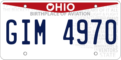 OH license plate GIM4970