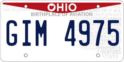 OH license plate GIM4975