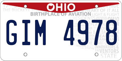 OH license plate GIM4978