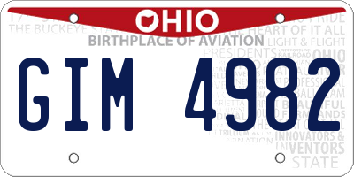 OH license plate GIM4982