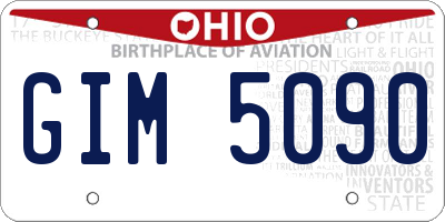 OH license plate GIM5090