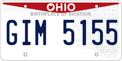OH license plate GIM5155