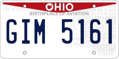 OH license plate GIM5161