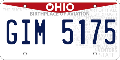 OH license plate GIM5175