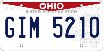 OH license plate GIM5210