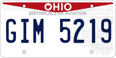 OH license plate GIM5219