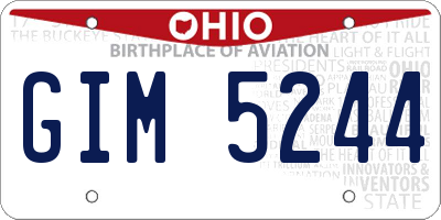 OH license plate GIM5244